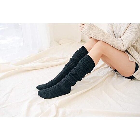 Knee High Socks Lace Long Warm Stockings Boots Dress Slouch Winter Fall NWT - Picture 2 of 6